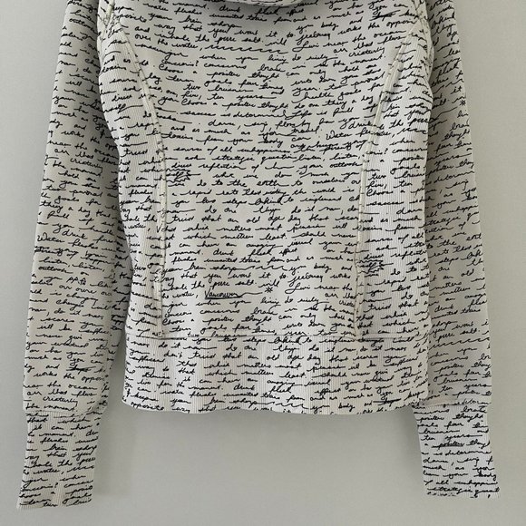 Lululemon Scuba Hoodie II White & Black Manifesto Script size 6 rare - Picture 11 of 16